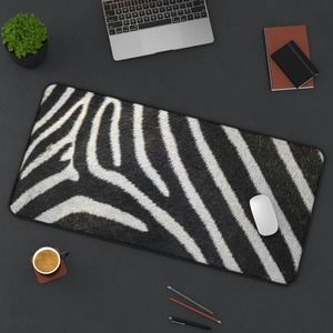 Zebra Animal Print Keyboard Desk Pad | Laptop Mat | XL Large Mousepad